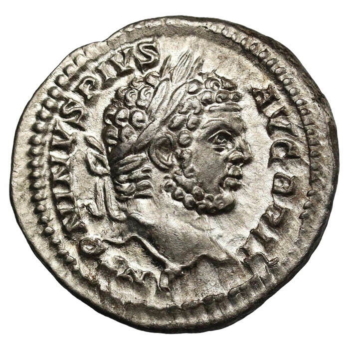 Caracalla Silver Denarius from the Roman Empire