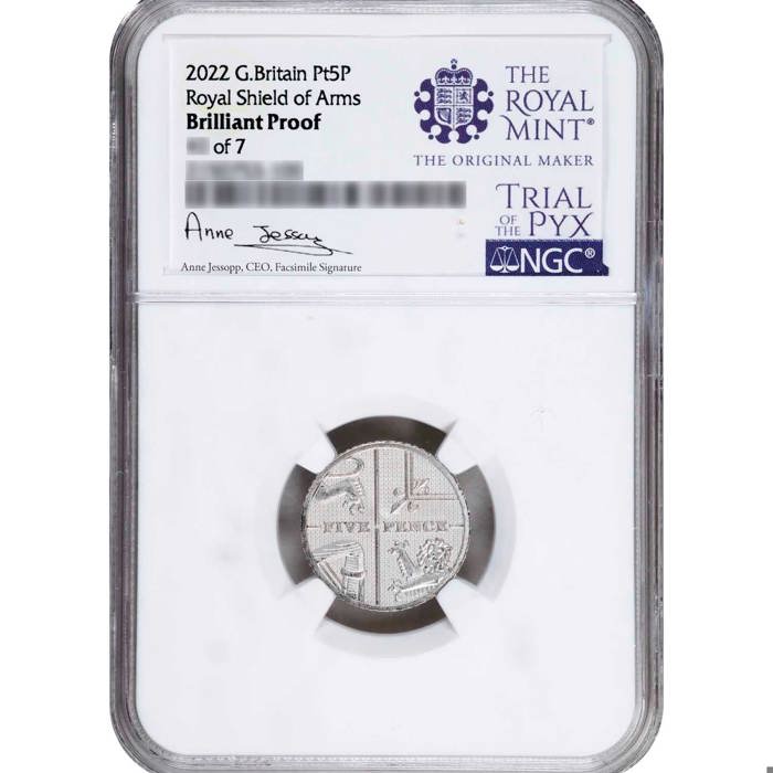 2022 UK Proof Platinum 5p Definitive Coin