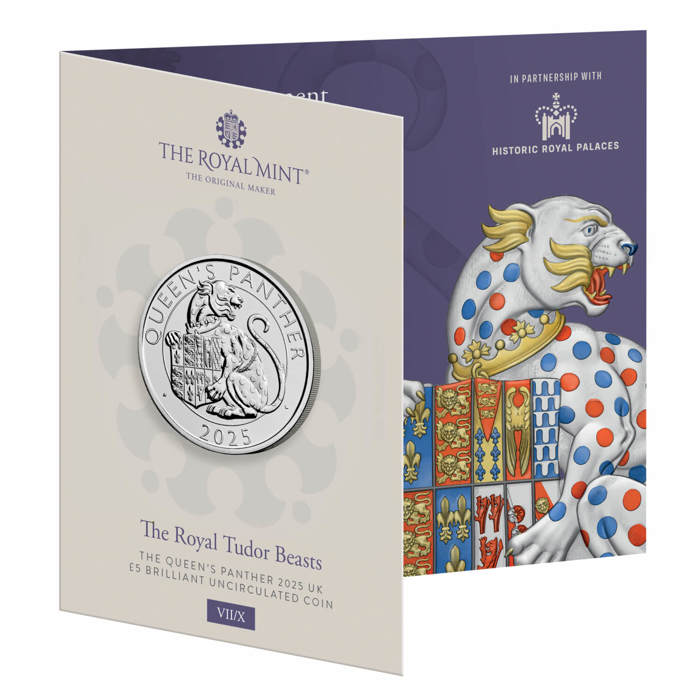 The Royal Tudor Beasts The Queen’s Panther 2025  UK £5 Brilliant Uncirculated Coin