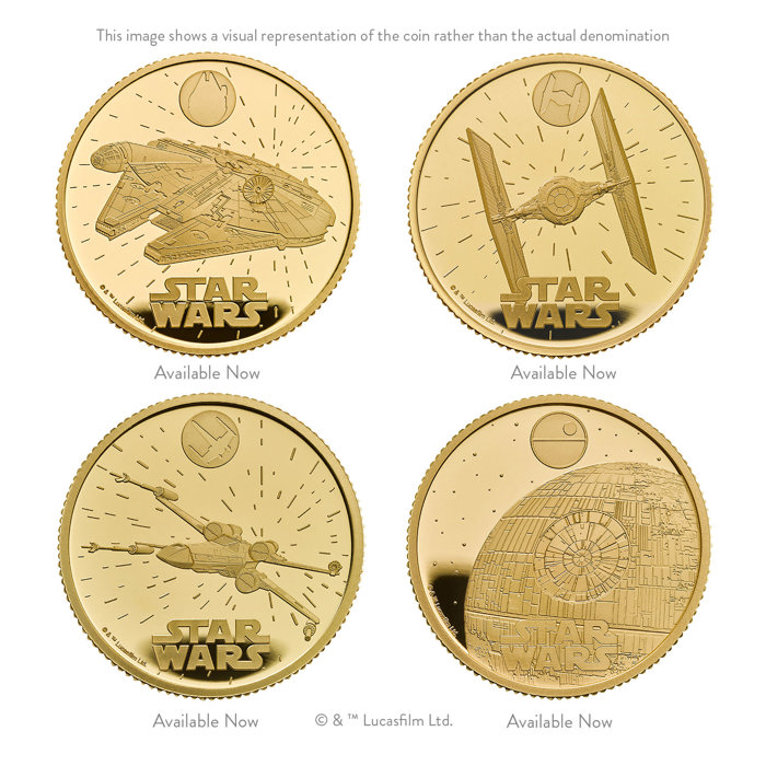 Star Wars 2024 UK 1/4oz Gold Proof Four-Coin Collection 