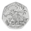 The reverse of the 2024 The Giant Deer 50p coin.