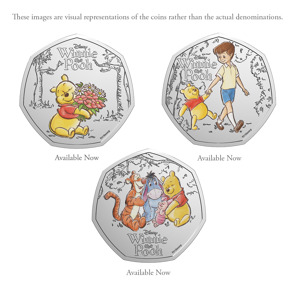100 Years of Winnie the Pooh 2026 UK 50p Brilliant Uncirculated Colour Three-Coin Collection