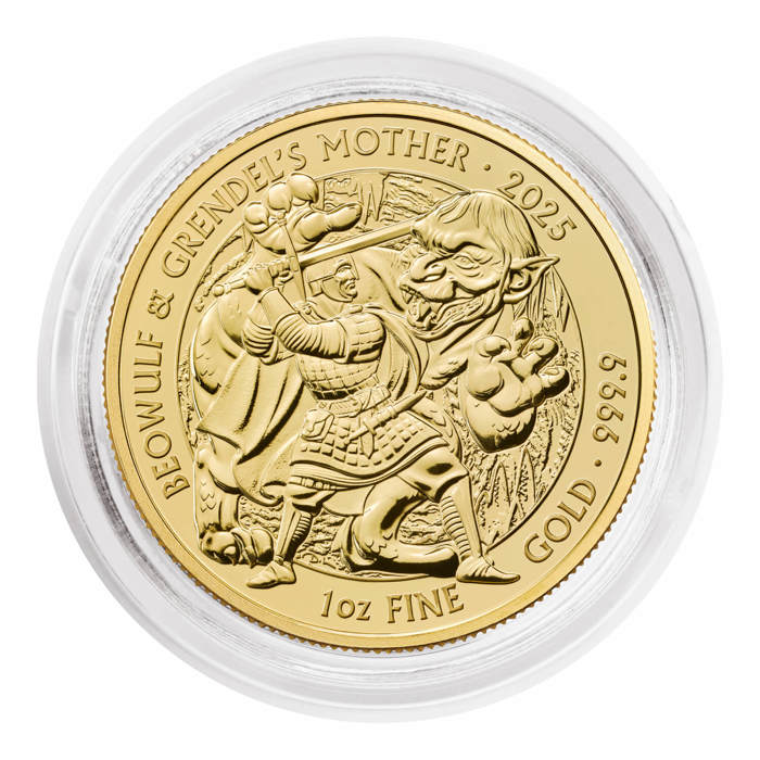 Beowulf and Grendel’s Mother 2025 1oz Gold Bullion Coin