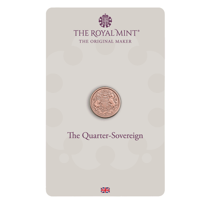 The Memorial Quarter Sovereign 2022 Gold Bullion Coin in Blister