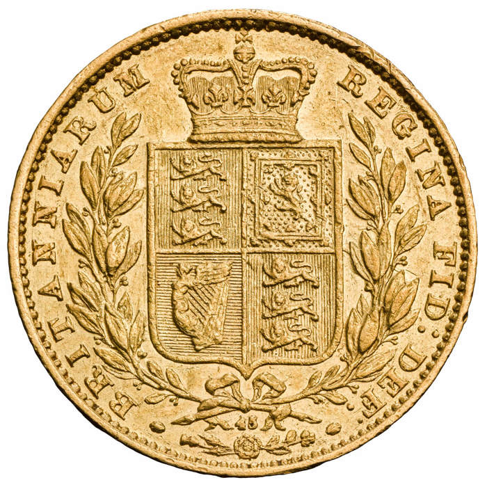 1866 Queen Victoria Young Head Shield back