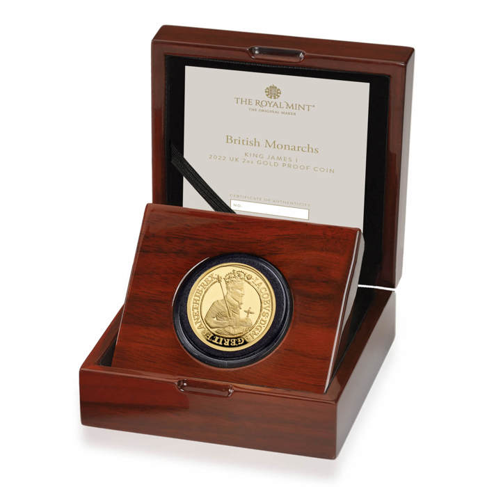 King James I 2022 UK 2oz Gold Proof Coin