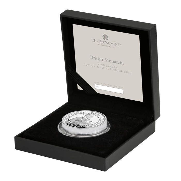 British Monarchs King James I 2022 UK 2oz Silver Proof Coin