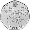 Weightlifting 50p Coin